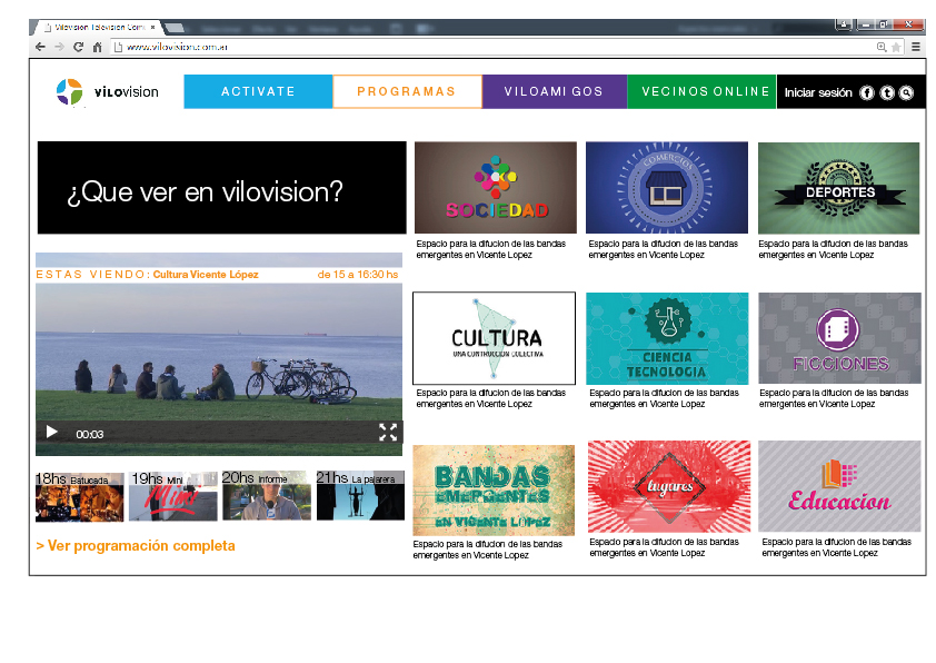 Inicio de programas