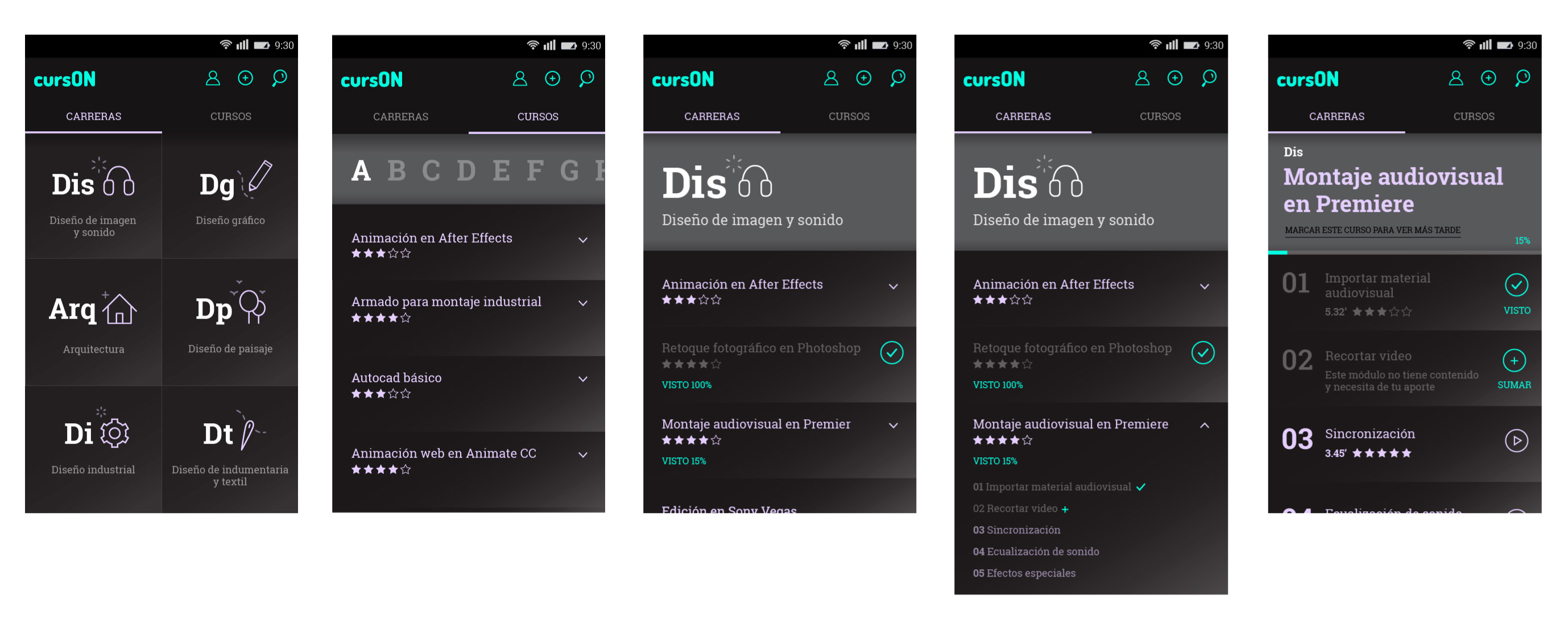 Pantallas app