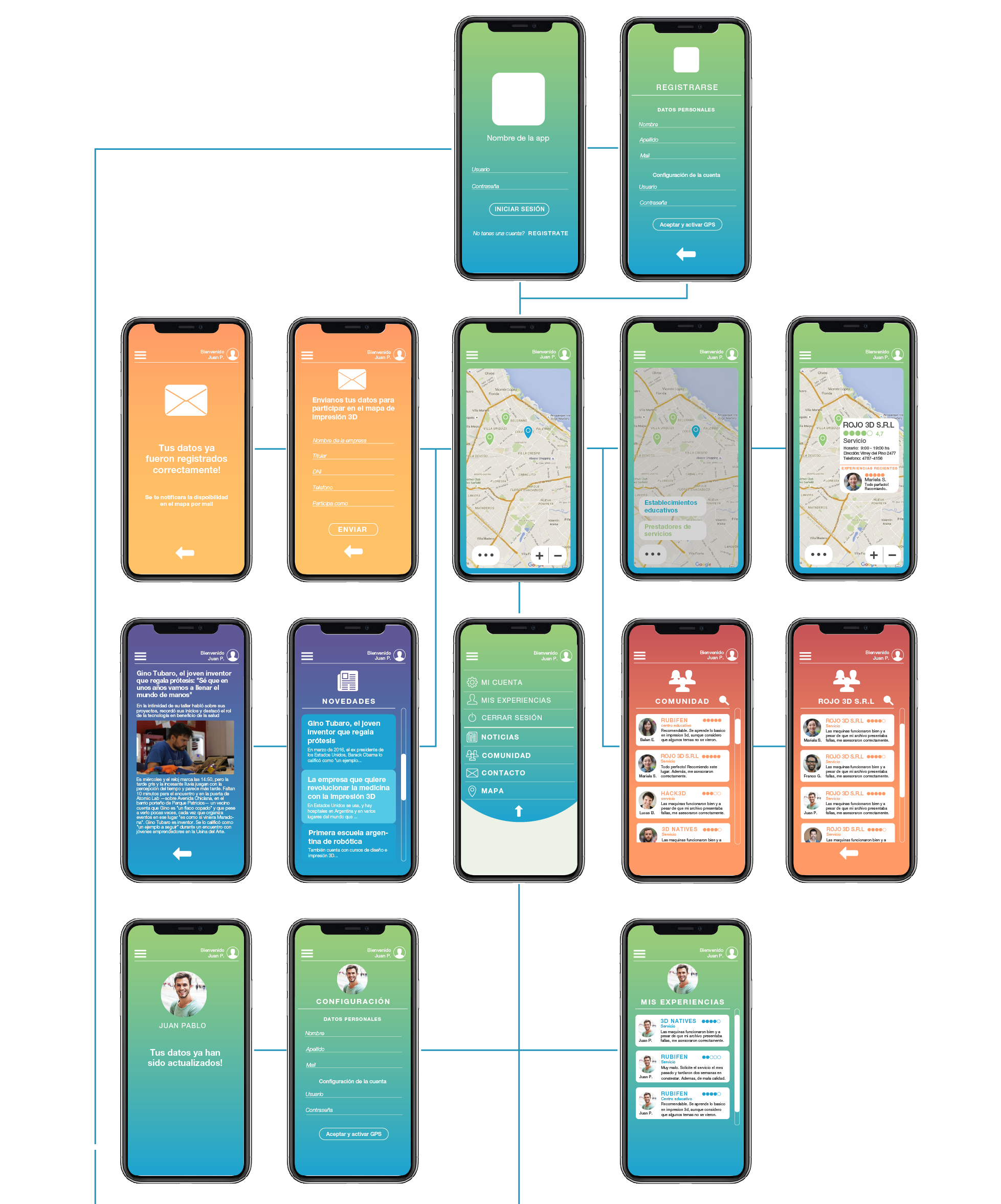 Mapa Webb app