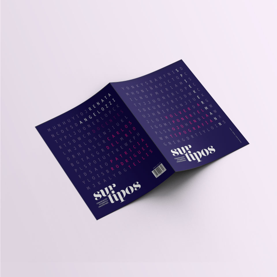 Mockups de tapa y contratapa de revista tipográfica