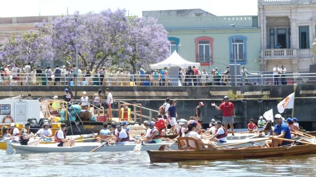 Remada x el Riachuelo en primavera