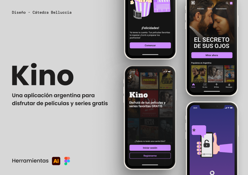 imagen de trabajo práctico de una aplicación para una plataforma de streaming