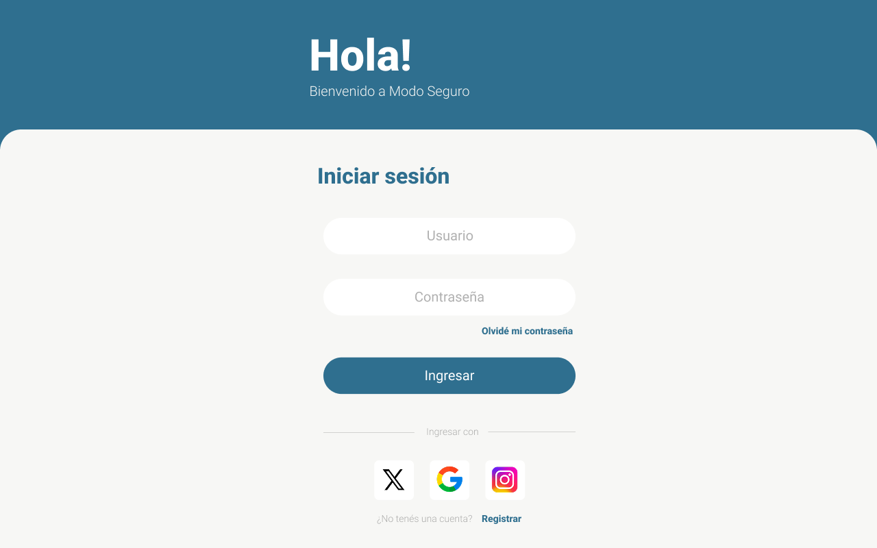Prototipo tablet Inicio